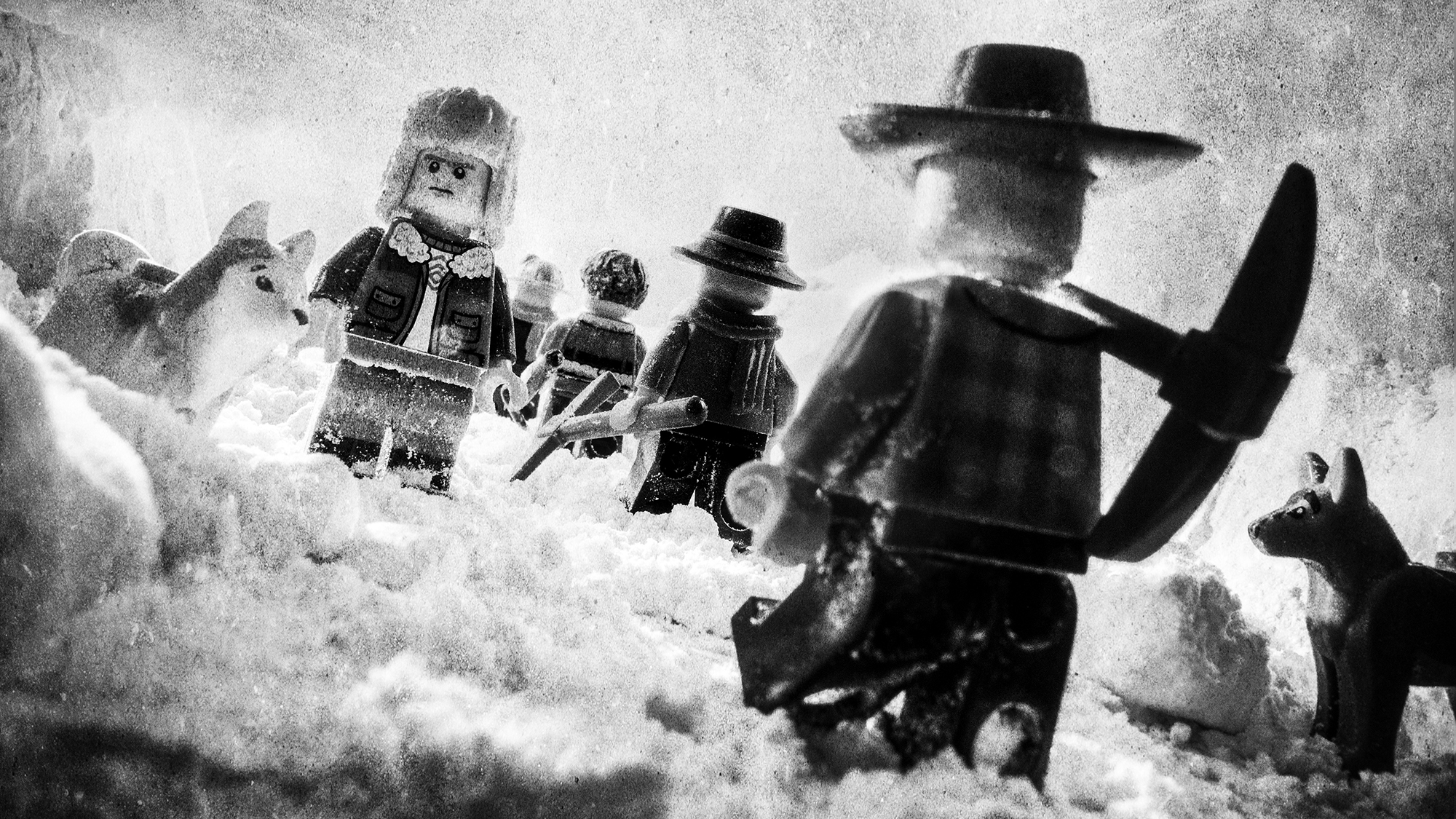 Shackleton and the crew set off across the frozen landscape