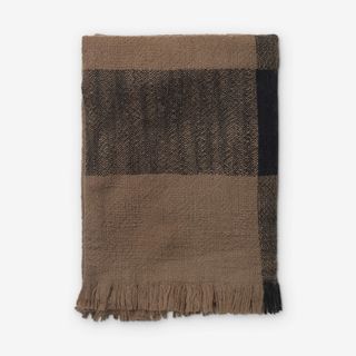 brown and black throw blanket