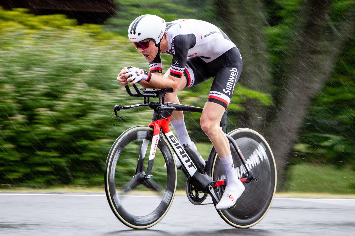 Chad Haga en route to second in the US pro time trial