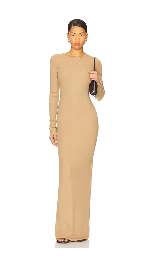 Long Sleeve Crewneck Butter Rib Maxi Dress