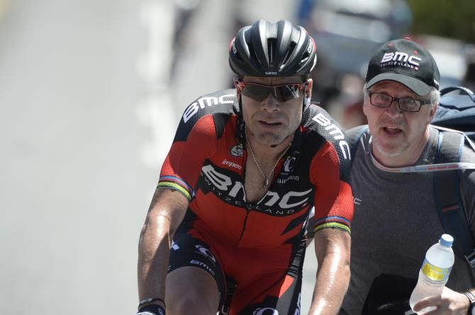 Cadel Evans (BMC) finished three seconds down on teammate Rohan Dennis