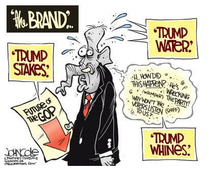 Political Cartoon U.S. Trump Brand