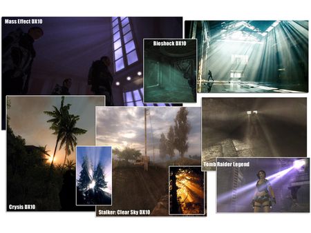 Dazzle effects are possible with DirectX 9; with DirectX 10 the rays fan out more finely.