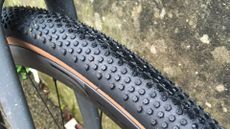 Image shows detail of American Classics Aggregate gravel tire
