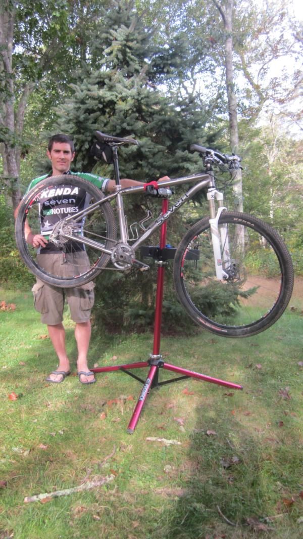 Mike Broderick shows off the perfect bike for the job. It gave him no mechanical troubles at the six-day Trans Andes Challenge.