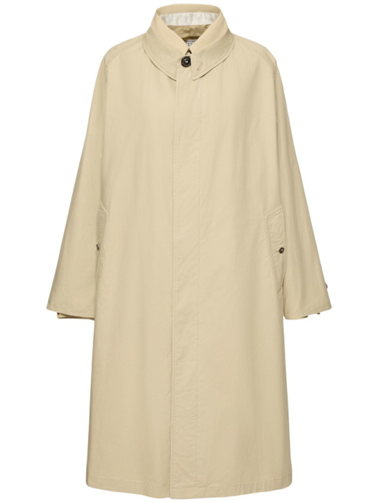 Dyed Cotton Twill Long Trench Coat - Maison Margiela - Women - Beige - 46 It