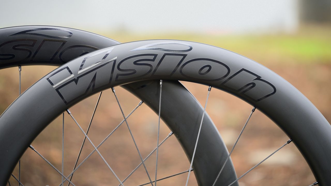 Vision graphic on a bike wheel