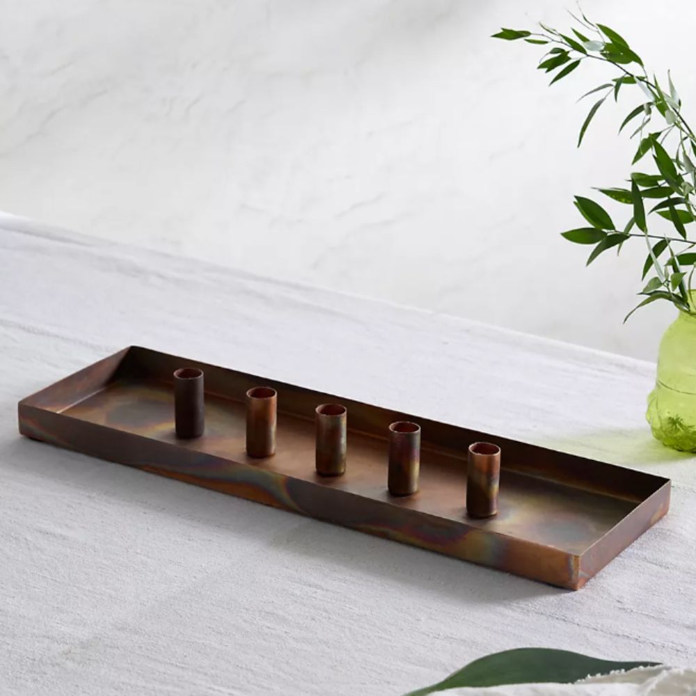Copper taper candle holder 