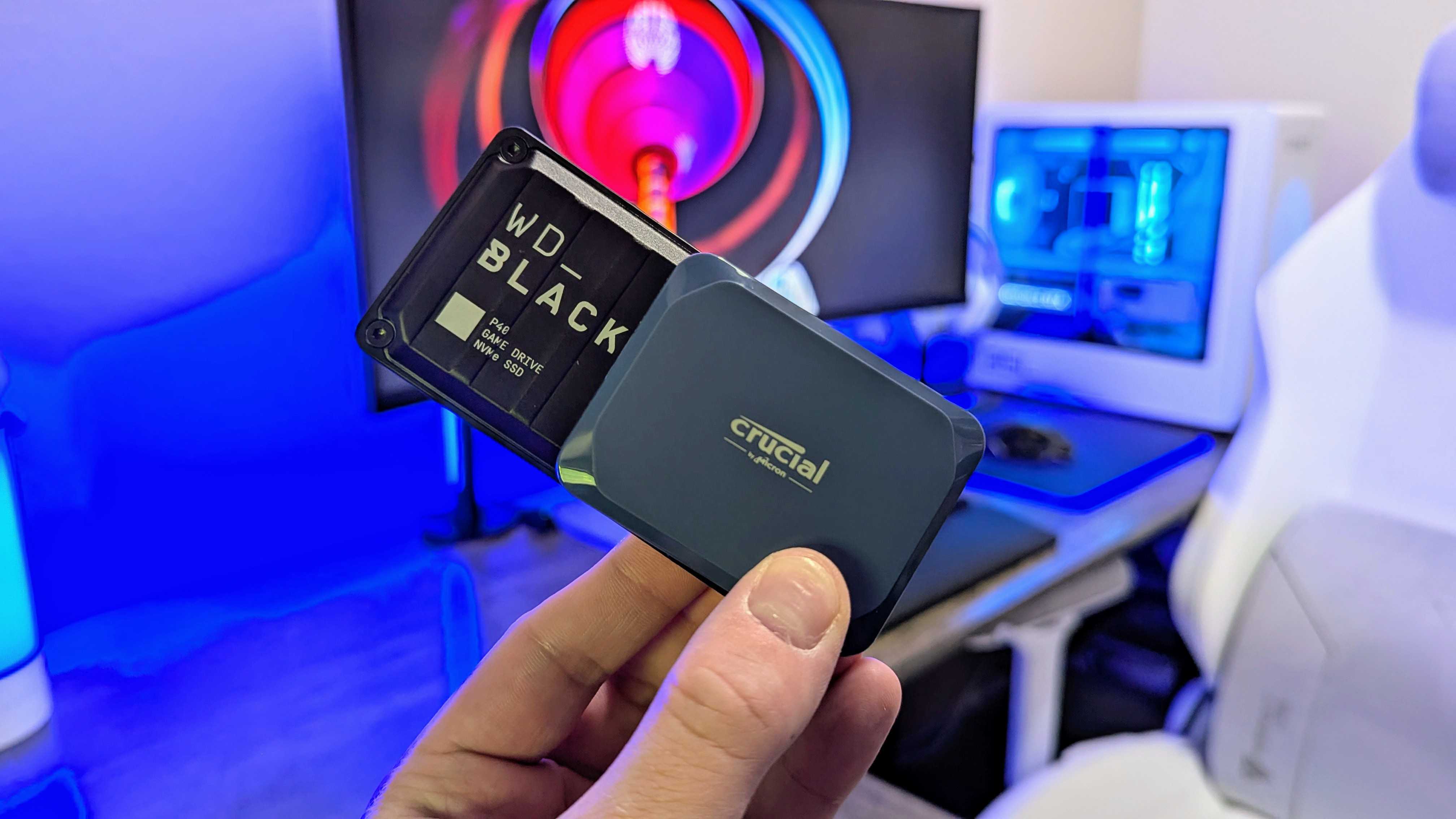 Image of the Crucial X10 Portable SSD.