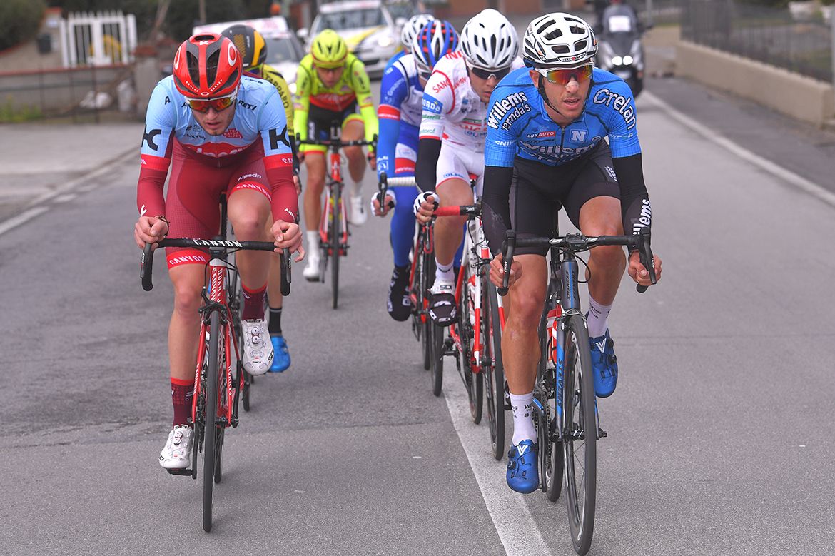 Marco Mathis and Dries De Bondt in the breakaway of the 2018 GP Industria e Artigianato