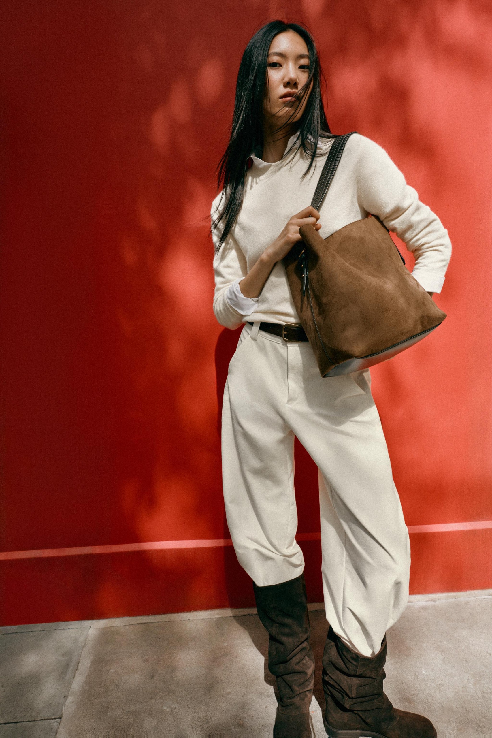 Braided Tote Bag - Brown - One Size Only