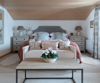 country style bedroom in Swiss chalet by Sims Hilditch