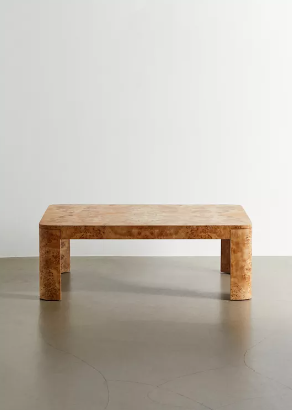 Burled wood coffee table.