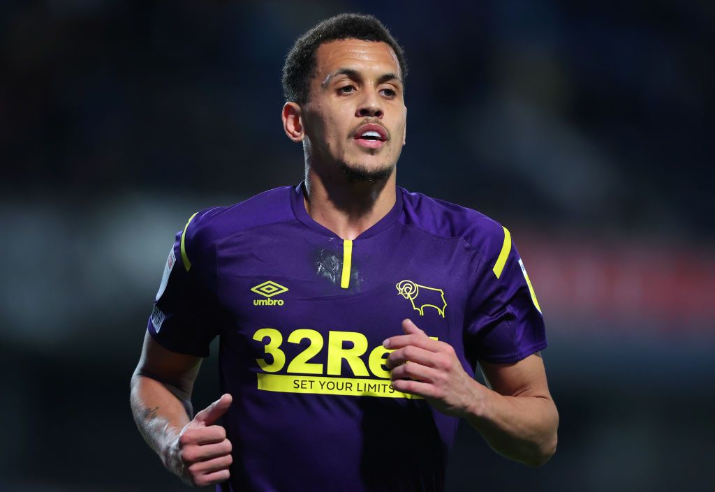 Ravel Morrison of Derby County looks on during the Sky Bet Championship match between Blackburn Rovers and Derby County at Ewood Park on March 15, 2022 in Blackburn, England. (Photo by Alex Livesey/Getty Images)