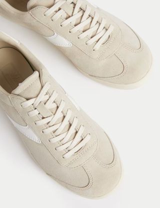 Suede Lace Up Side Detail Trainers