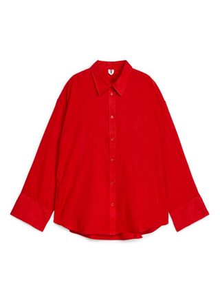 Loose Linen Shirt - Red - Arket Gb