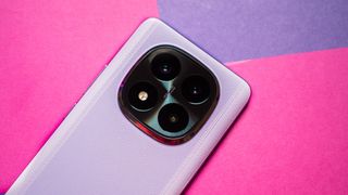 Redmi Note 14 Pro Plus camera housing at the back against colorful background