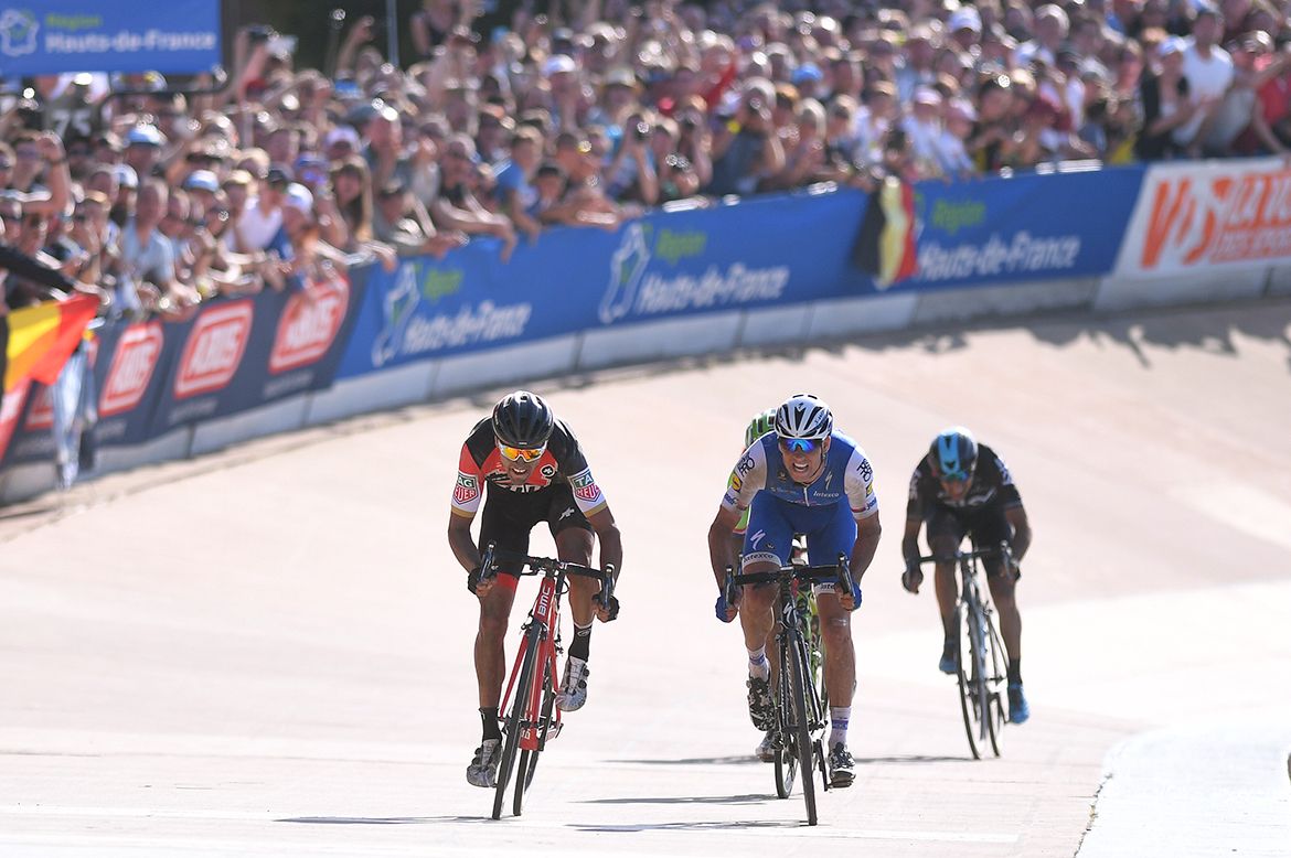 The final sprint for the 2017 Paris-Roubaix title