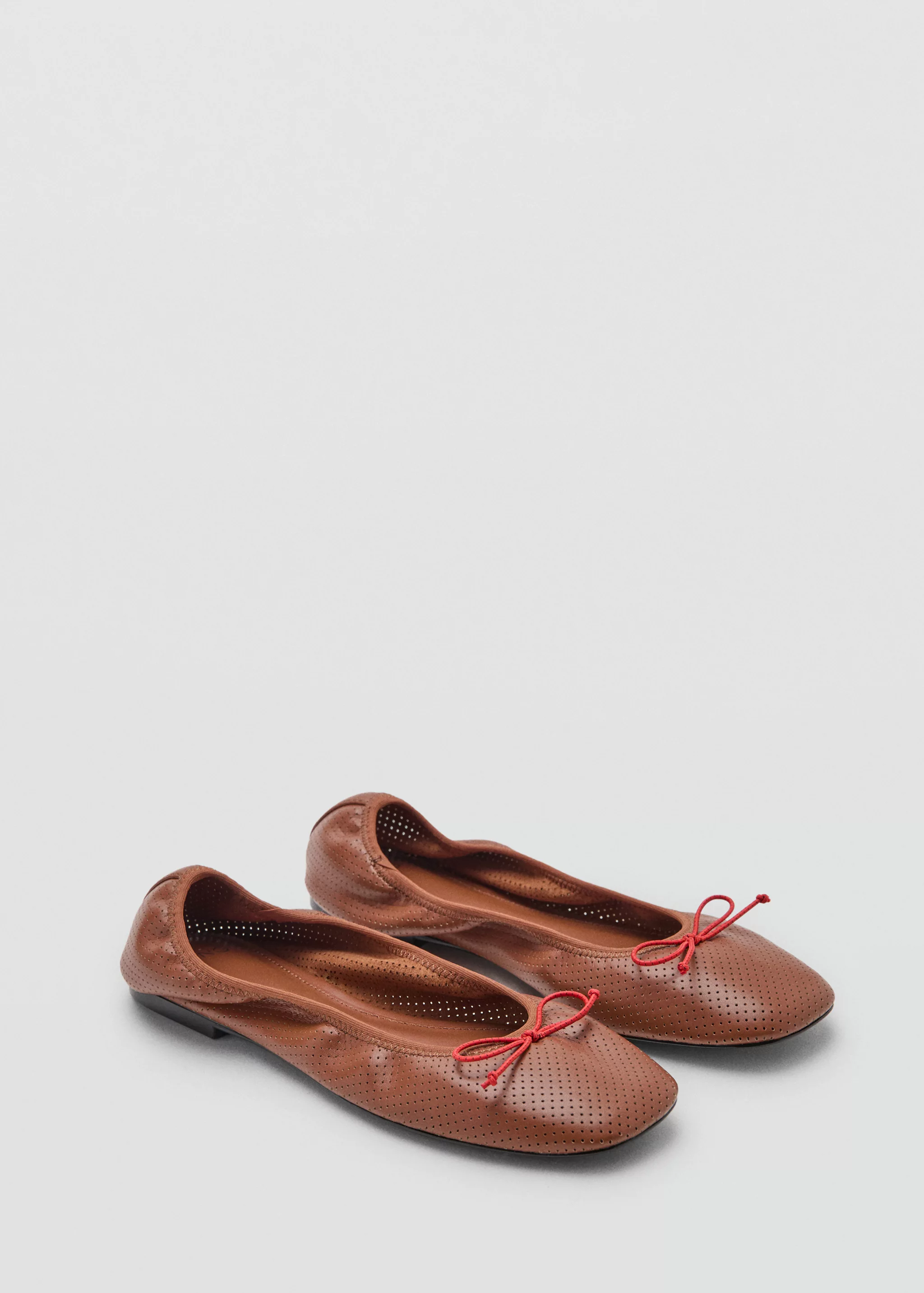 Perforated Ballet Flat With Bow - Women | Mango Usa