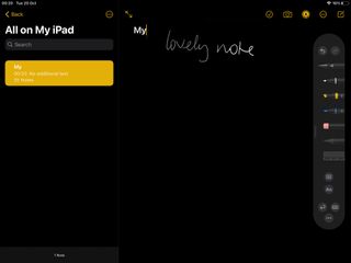 Handwriting on the iPad: tap to return