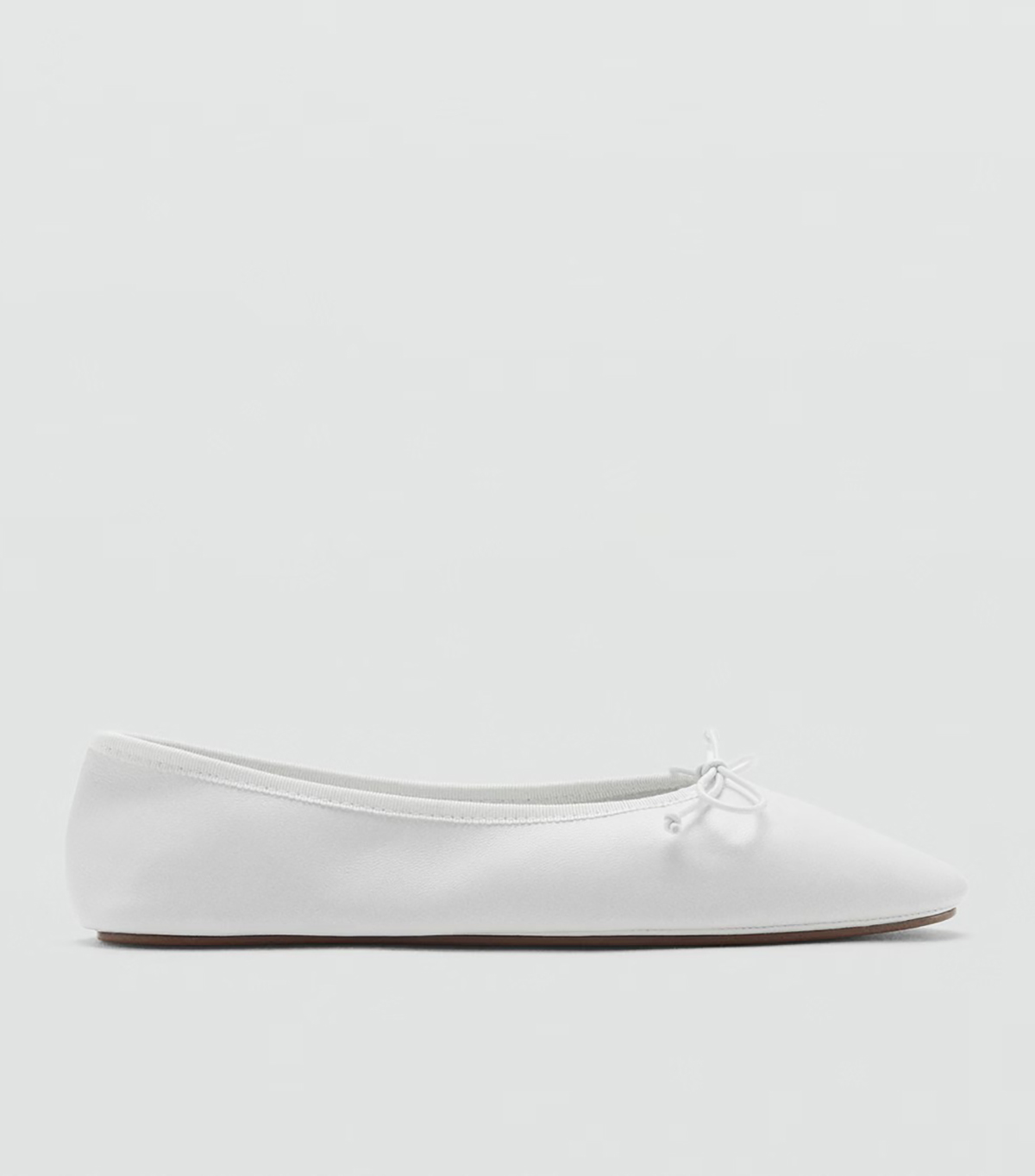 MANGO, Leather Ballet Flats With Bow