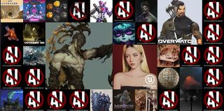 ArtStation homepage during AI art protest