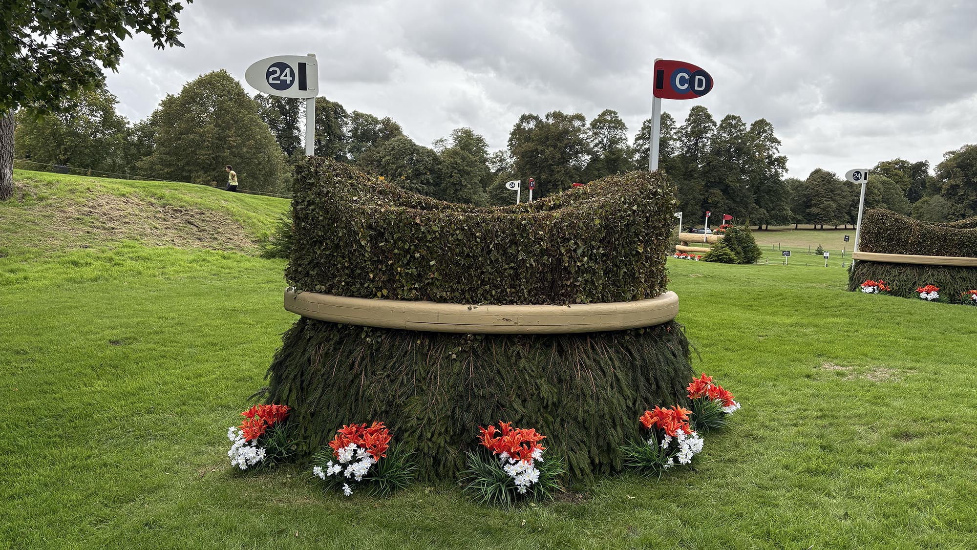 Half moon brush fence on the Burghley cross-country course 2026