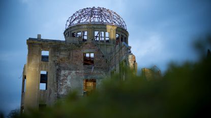 The Hiroshima Peace Memorial building, the only structure left standing after the first atomic bomb in 1945