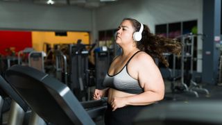 Woman running on a treadmill