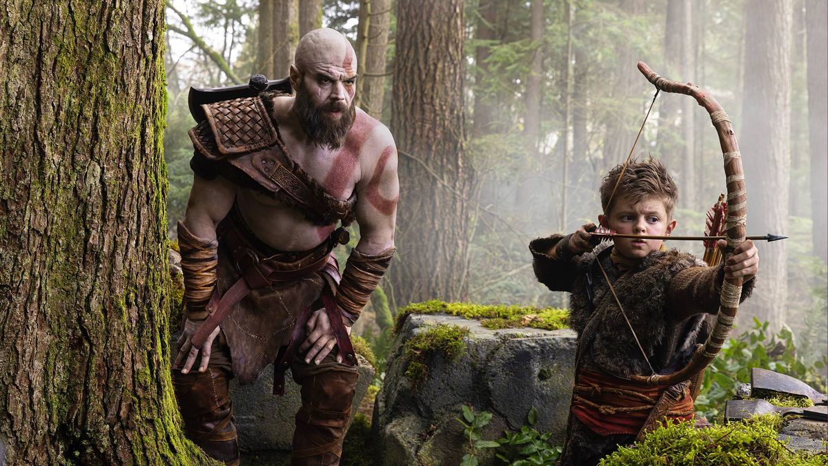 Ryan Hurst as Kratos and Callum Vinson as Atreus in