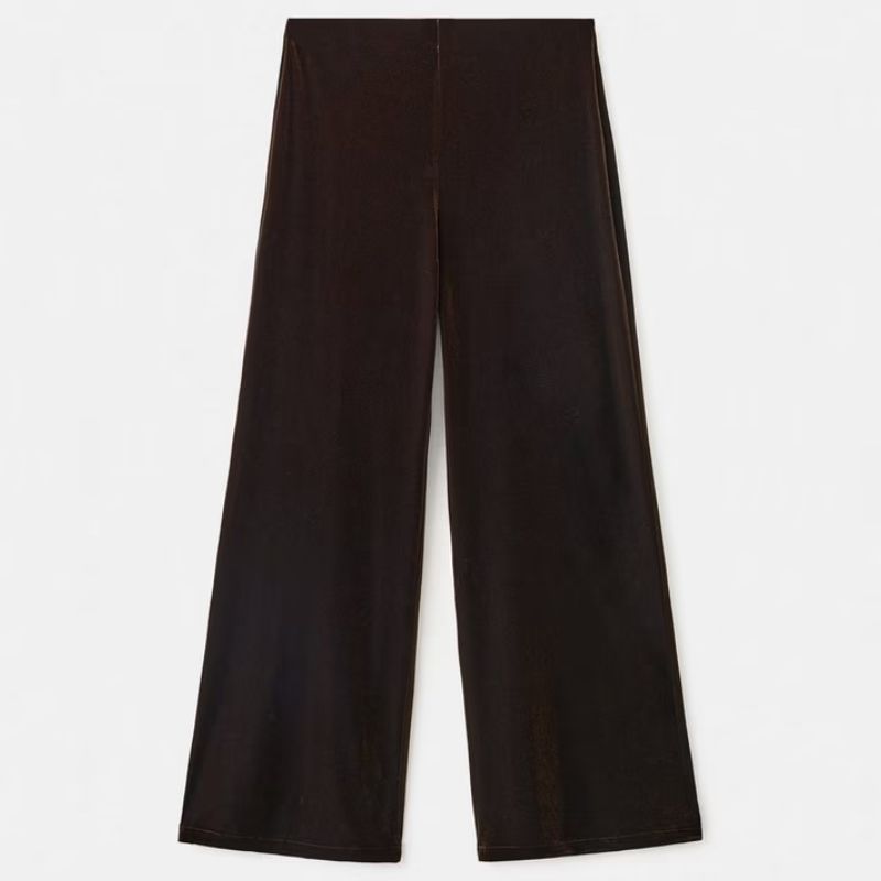 velvet wide leg trousers