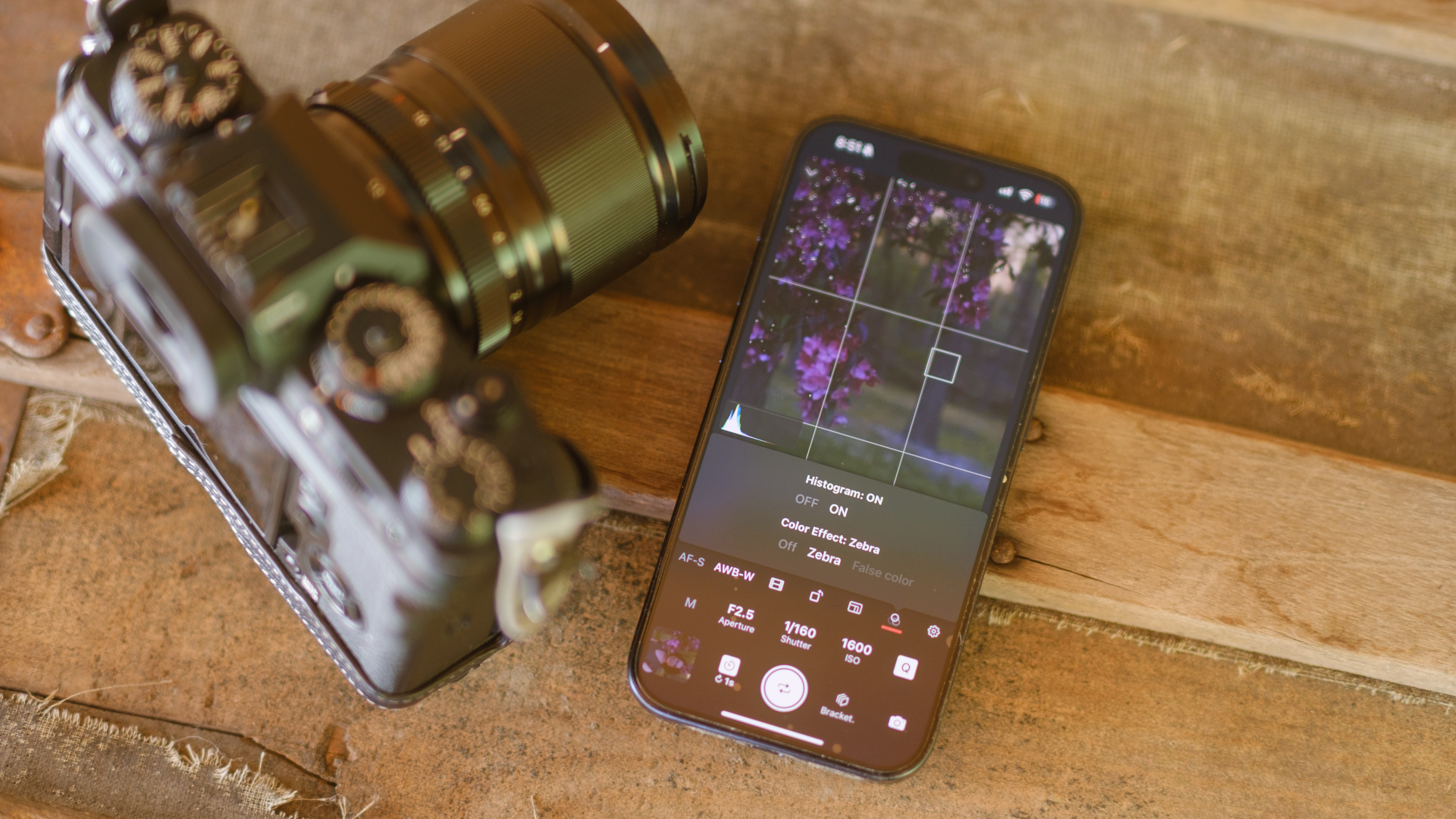 The Shutter Camera Remote app on an iPhone