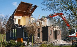 demolishing a house