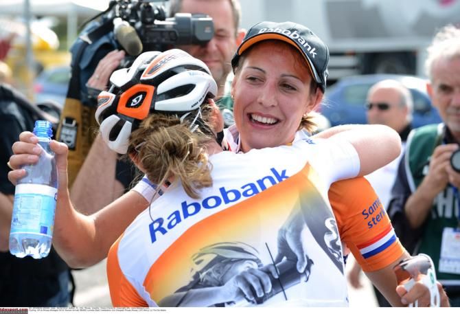 The Rabo Liv Women Cycling Team at the finish