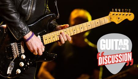 Kenny Wayne Shepherd wields the Black Strat onstage at the Shrine Auditorium and Expo Hall in Los Angeles, California on January 11, 2024 