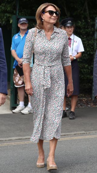 Carole Middleton arrives on day nine of the Wimbledon Lawn Tennis Championships