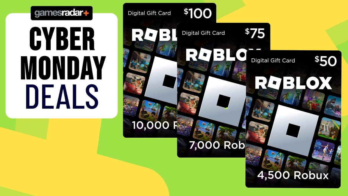 Image of three different Roblox gift cards on top of one another while on a light green background.