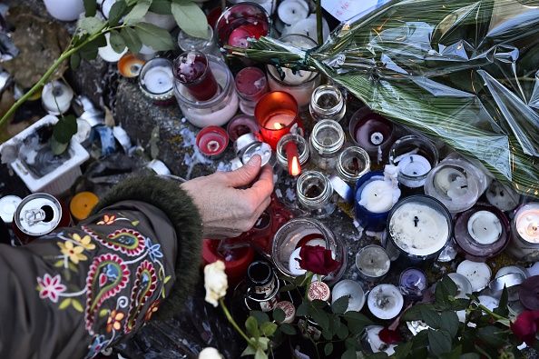 A memorial at the site of the Cafe Belle Equipe attack.