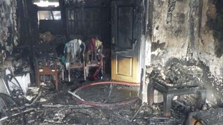 The interior of a house following a fire