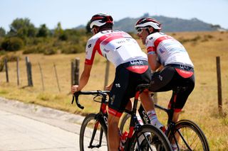 UAE Team Emirates teammates Cristian Muñoz and Max Richeze train together ahead of the Tour Colombia 2.1, early on in the 2020 season