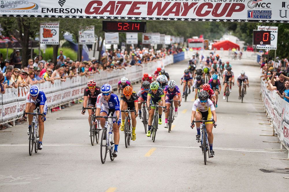 Cari Higgins (UnitedHealthcare) wins the sprint for second