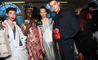 Models backstage at Vivienne Westwood S/S 2018