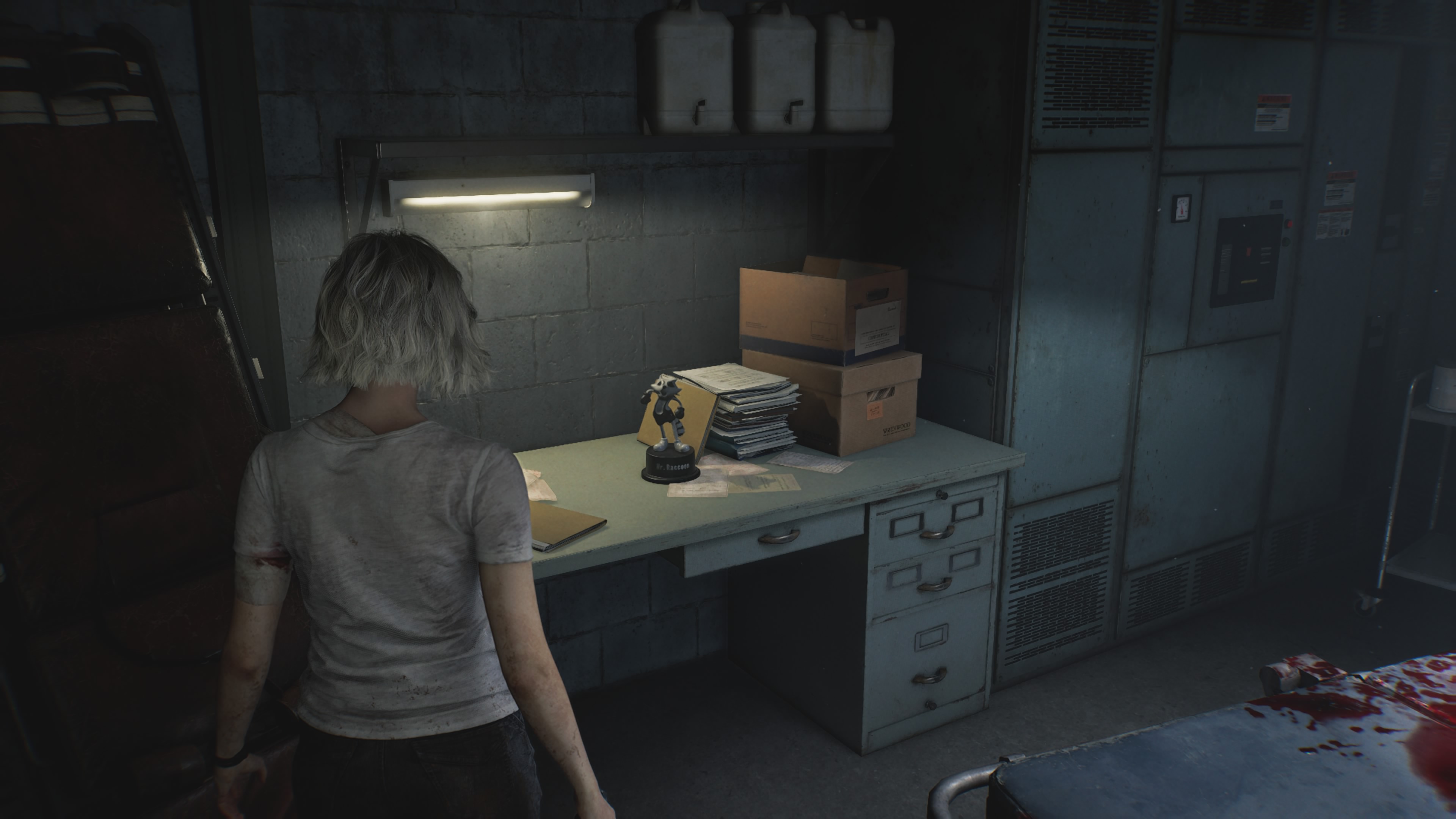 Resident Evil Requiem Mr. Raccoon on a desk