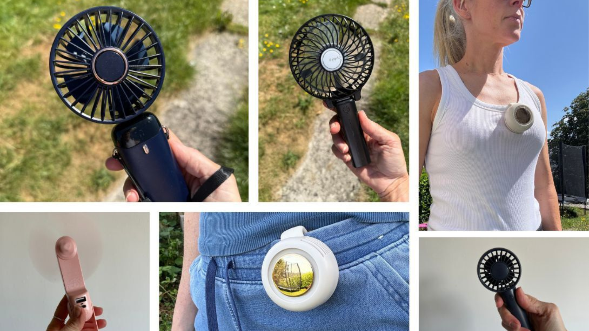 A selection of handheld fans from Amazon, put to the test by editor Kerrie Hughes to test performance during heatwaves and hot flashes