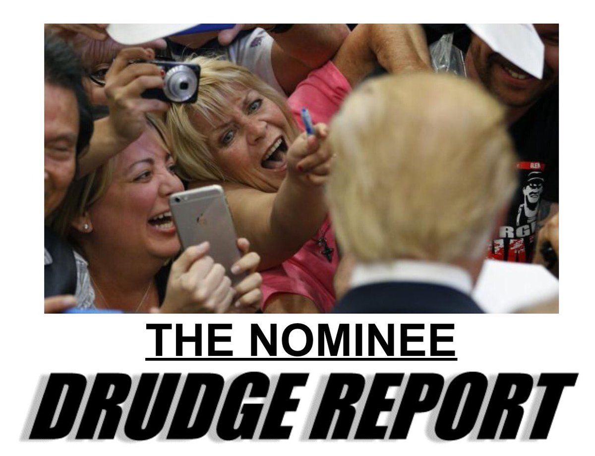 Donald Trump is the GOP nominee, according to Matt Drudge