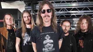 Opeth posing for a phoograph in 2014