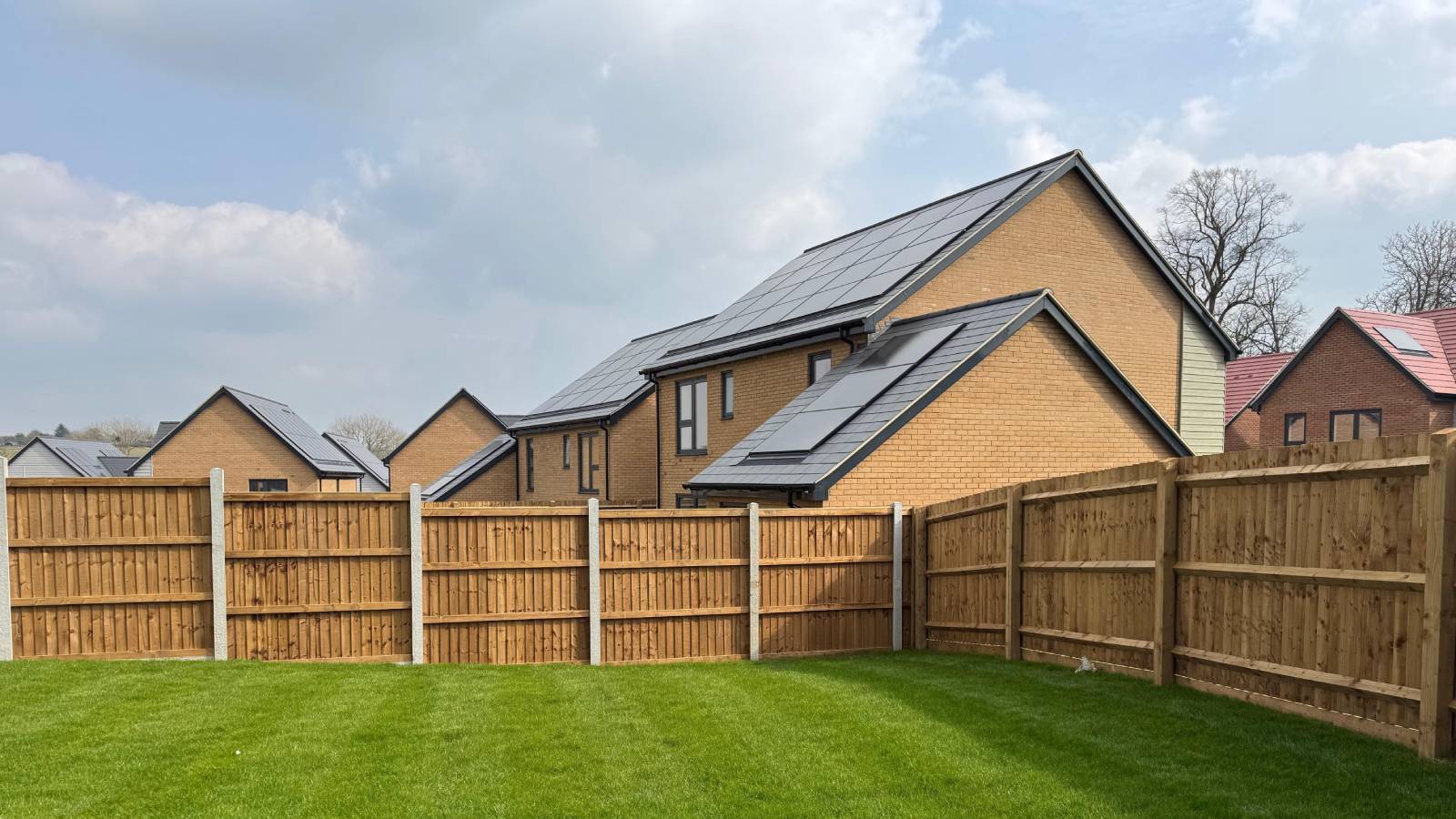 development of homes with solar panels on the roof