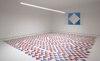 Tessellating triangular floor tiles