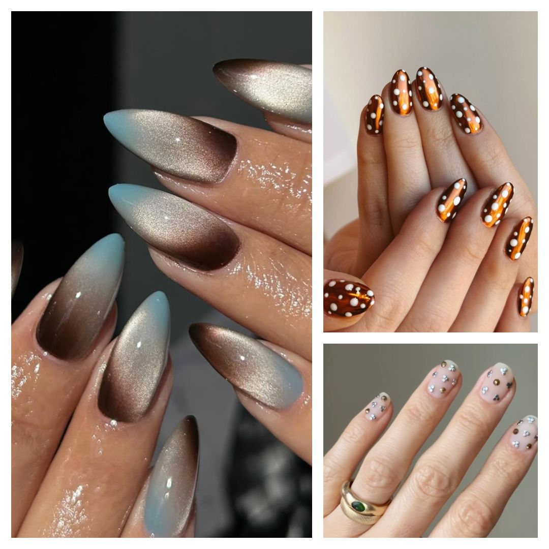 collage of cool manicures from the week of november 24