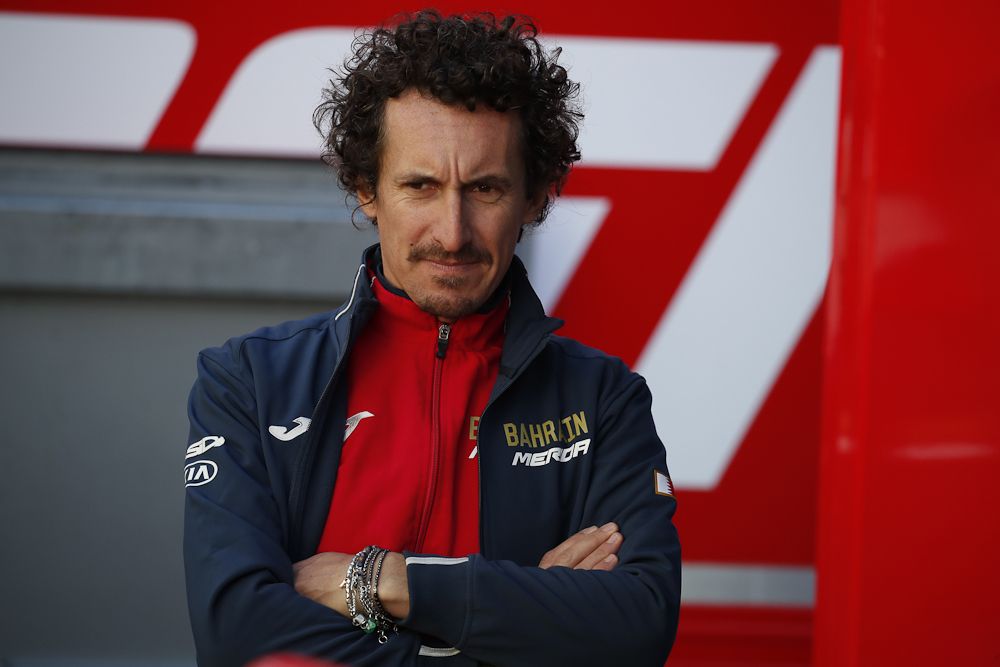 Franco Pellizotti assumes his new posture as team director